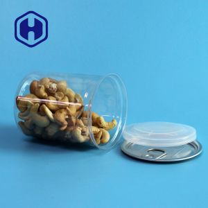 Transparent PET Plastic Cans With Pull Ring 300ml Cashew Packing