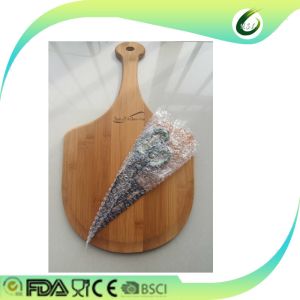 premium natural bamboo pizza peel paddle with scissors