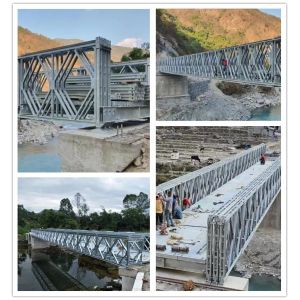 Galvanized Modular Prefabricated Steel Bailey Bridge Temporary Emergency Mabey