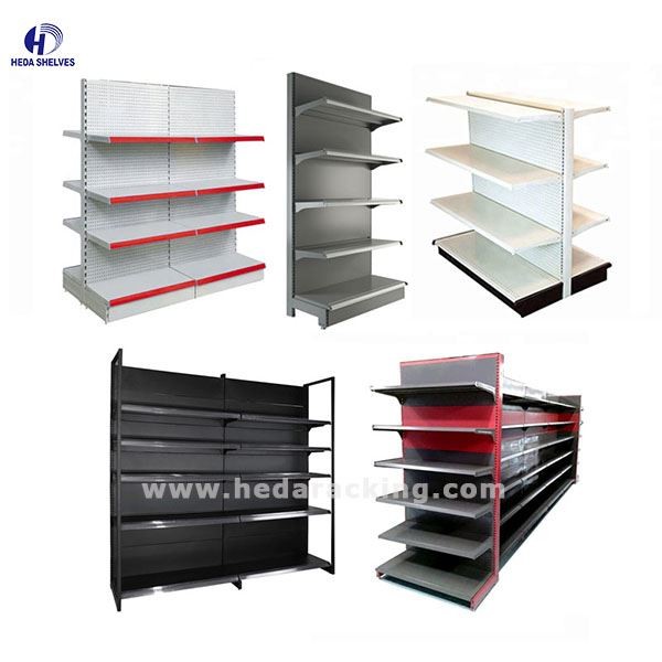 Buy Double Sided Supermarket Racks Office Heavy Duty Garage Wall Shelving Mobile at wholesale prices