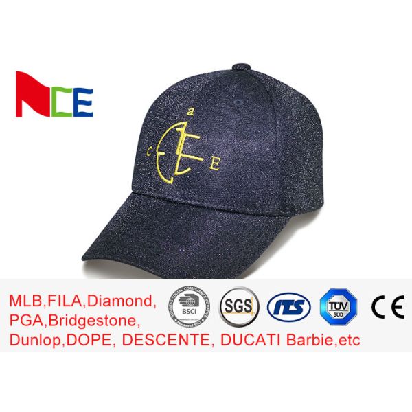Buy 6 panels Embroidery baseball caps Glitter powder With adjustable at wholesale prices