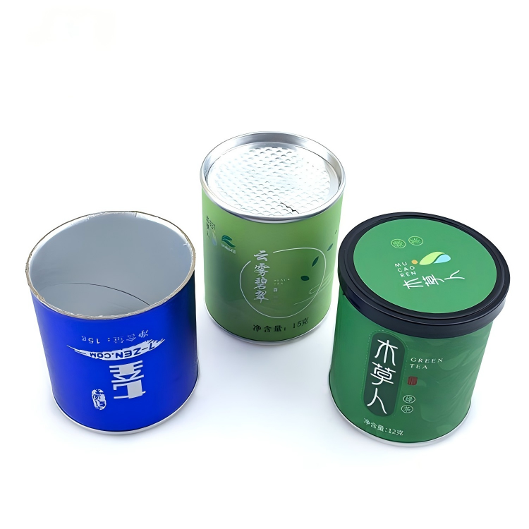 Custom wholesale container paper jar tea sample cylindrical packaging