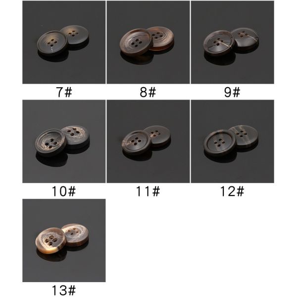 2022 Colorful factory wholesale 4-holes flatback imitated horn resin button