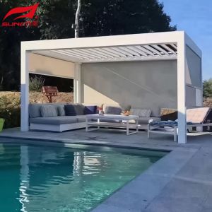 Smart Remote Controlled Aluminum Garden Pergola Waterproof Windproof Gazebo
