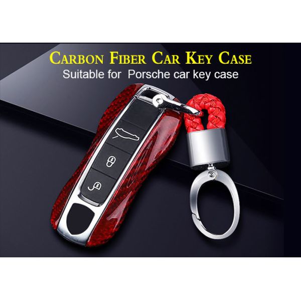 Buy Wear Resistant Smooth Carbon Fiber Porsche Car Key Cover at wholesale prices
