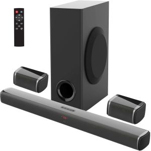 4 Loudspeaker Enclosure Bluetooth Soundbar with AUX and Immersive Surround Audio