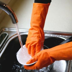 Reusable Water Proof Latex 60g 30cm Dishwasher Hand Gloves
