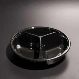 Stackable 3-Compartment Plastic Food Tray for Different Foods