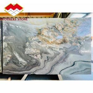 Polished Purple Marble Stone Big Slab Dining Table Top for Modern Bedroom Hall