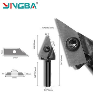 Quality Hot Sale V Bit Replaceable Insert V Groove Slotting Router Bit 3D Engraving Milling Cutter for sale