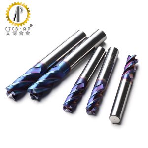 HRC 65 CNC Passivation Tungsten Carbide End Mill With Chamfered Bottom