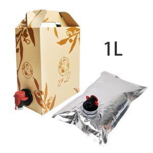 1L aluminum bib bag box packaging, with a dispenser faucet, suitable for liquid juice, wine, coffee and olive oil packaging bags, with a bib faucet