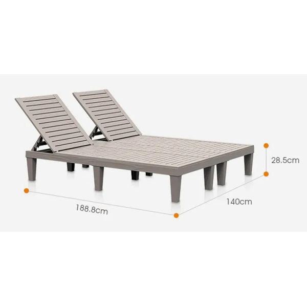 Plastic Stackable Adjustable Sun Lounger Chair for Outdoor Beach Patio Hotel Swimming Pool