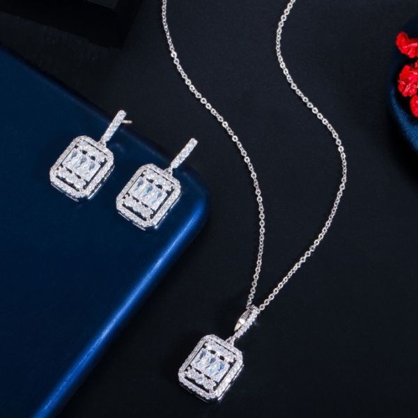 Wedding Bridal Jewelry Sets For Women Rhinestone Crystal Jewelry Set Bracelet Earrings Female Set Jewelry Accessories