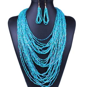 China Bohemian aesthetic layering beads Necklace Set on sale