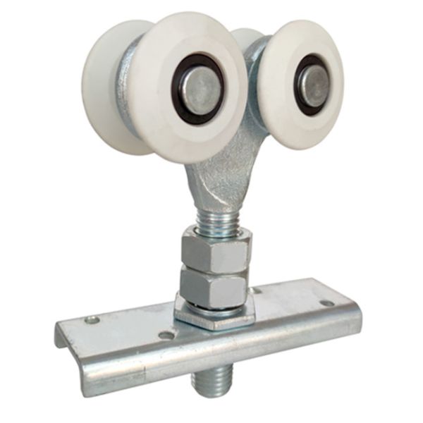 300kg 55mm hanging sliding door wheels 4 nylon roller with horizontal fixing plate