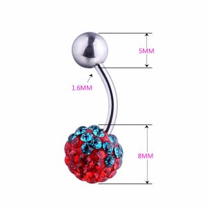 Stainless Steel Screw Belly Button Rings for Women and Girls, 14G Naval Body