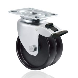 China 50 mm 2-3 Inch Double Caster Wheels with 360° Rotation and Nylon Total Brake for Industrial on sale