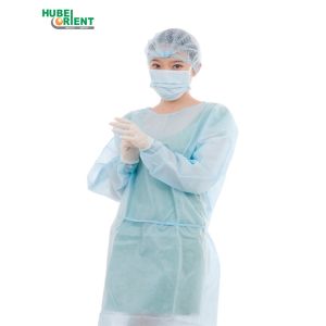 Breathable 40gsm Disposable Surgical Isolation Gown OEM With Elastic Wrist