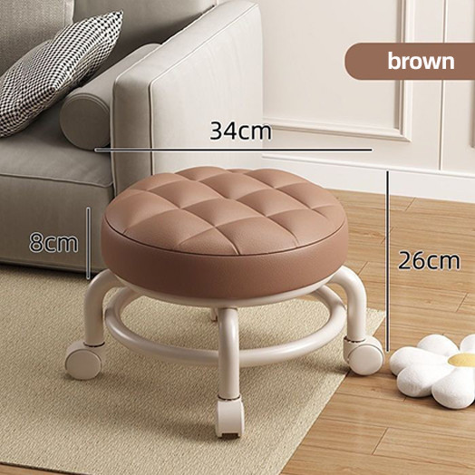 Soft Padded Double Layer Low Rolling Stool Reinforcement With Load Bearing