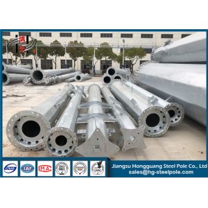 Hot - Dip Galvanized Electrical Power Pole , Transmission Utility Power Pole