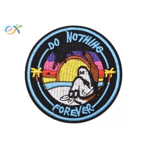 Twill Back Iron On Design Bags Small Embroidered Patches Badge In Round