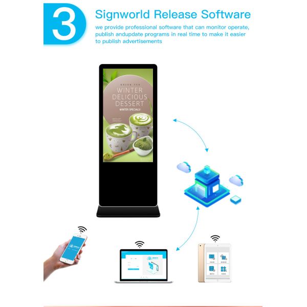 OEM ODM Floor Standing Digital Signage 55 Inch Advertising Kiosk