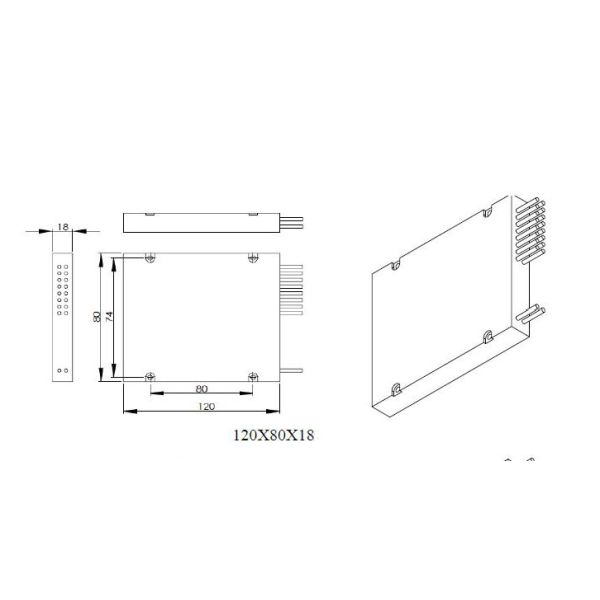 1:16 Fiber Optic Plc Splitter Box, Optical Fiber Splitter Module g657a2 Corning Fiber Cable
