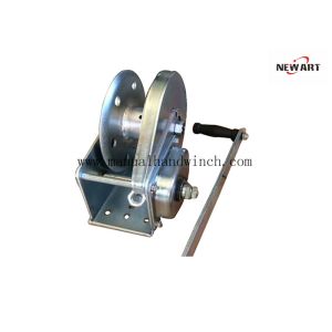 Stainless Steel / Yellow Powder Spur Gear Drum Winches Noiseless Hand Winch With