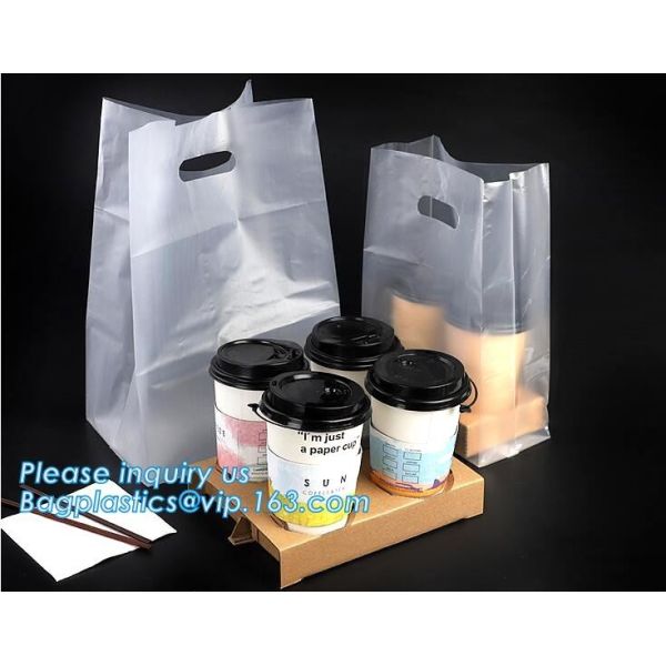 Buy Disposable cup carrier bag, carry bag, cup handle bag, handy bag, die cut bag, handle carry bag, grocery bag, bakery pac at wholesale prices