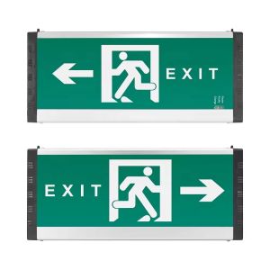 Quality 3W LED Fire Sign Emergency Indicator Wall Mounted Exit Light With Iron Sprayed Sheet ABS And Glass for sale