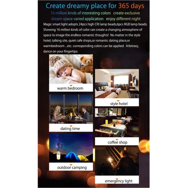 Touch sensor bluetooth control portable smart LED Light intelligent light