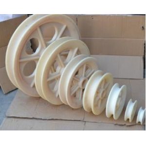 Durable MC Nylon Sheaves Pulleys / Plastic Pulley Sheaves Customized Size