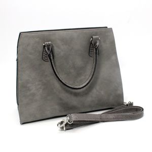 Polyester Lining Womens Leather Bag PU Black Leather Crossbody Bag