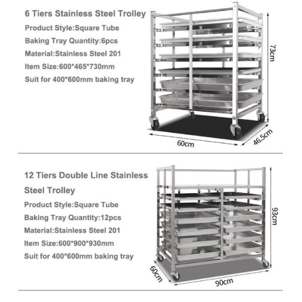 RK Bakeware China-Nesting Commercial Stainless Steel Trolley Rack / Customized Baking Rack For Industrial Bakeries