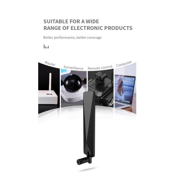 Black 5dBi 2.4G GSM 4G Lte 433mhz 868mhz Wireless Wifi Omnidirectional External Rubber Antenna