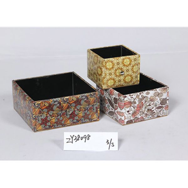 Buy Bathroom 3 Sets PU Leather Printed Wooden Food Tray at wholesale prices