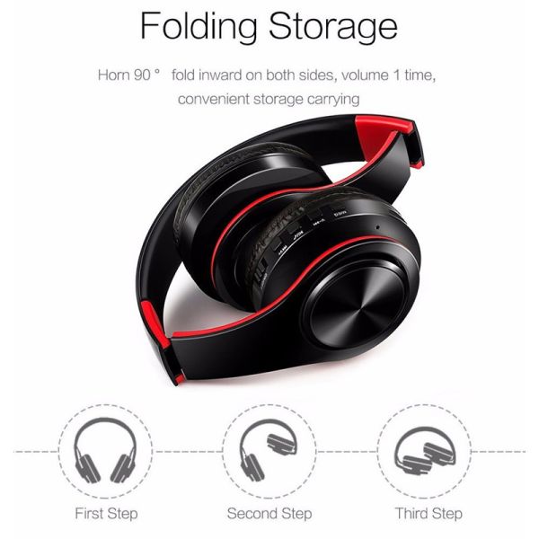B3 Foldable Wireless Headphones Bluetooth Headphone with Mic Low Bass Headset Adjustable Earphones for PC Mobile Phone MP3