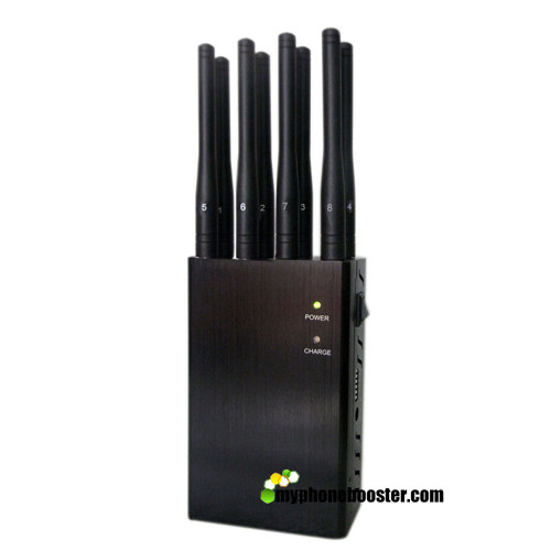 DC12V 4w 8 Antennas Handheld Mobile Phone Signal Jammer Cellular Blocker With