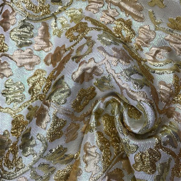 Ready Stock Color Luxury Brocade Fabric 260gsm Jacquard Metallic 100% Polyester