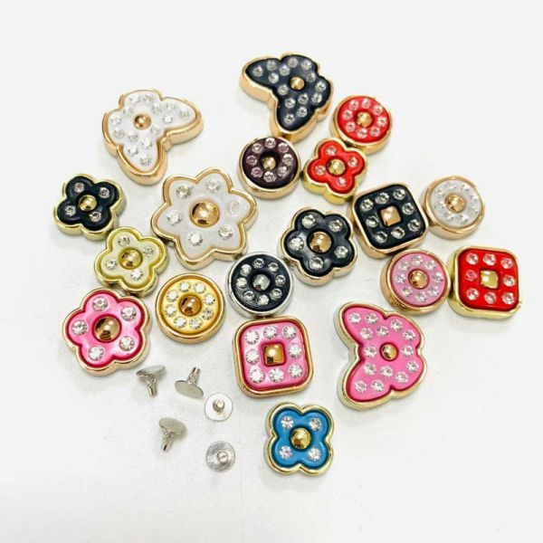 Wholesale ABS garment rivet with nail rhinestone decoration plastic ornament