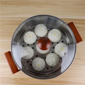 Double Handle Kitchen Cookware Non Stick 24cm Food Steamer Pot