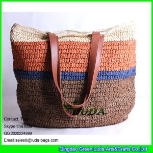 Quality LUDA 2016 spring summer paper straw handbag crocheted colorful straw bag for sale