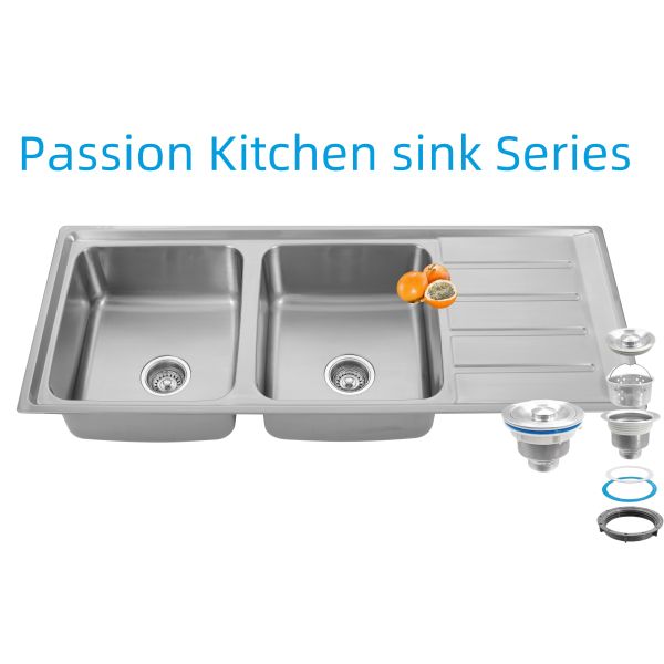 1200 X 500 Mm Corner Stainless Steel Kitchen Sink Rear Drain Placement for Your Restaurant Kitchen