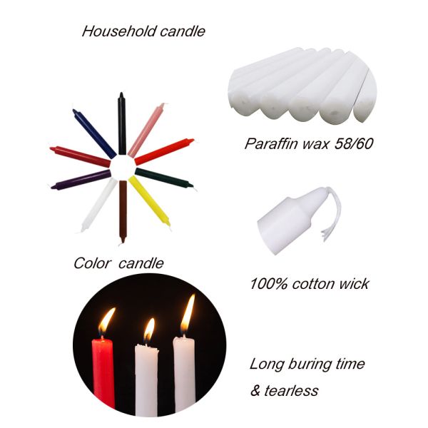 Color Unscented 10g Paraffin Wax Candle Dinner Wedding Church Religious