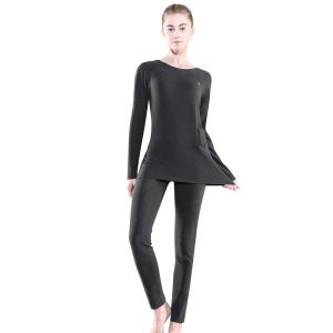 Women Premium Winter Long Warm Electric Tops Pants Suit Set Clothing Heating