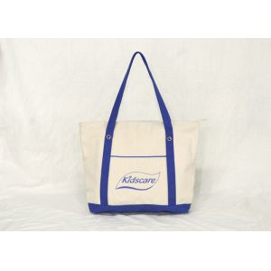 China Silk Printed Letter Recyclable Tote Bag Off White Stitching Canvas Material on sale