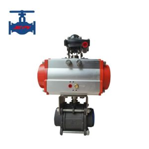 Quality Double Acting Pneumatic Actuator Driven WCB NPT BSP Threaded 3PC Ball Valve for Test Standard and Client Requirement for sale