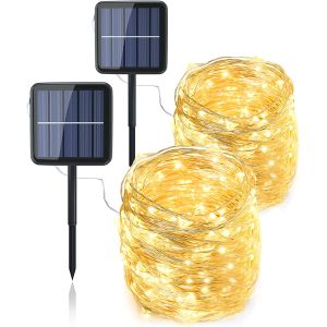 Quality Fairy 200 LED Solar Copper Wire Lights For Patio Garden Warm White 8 Modes for sale