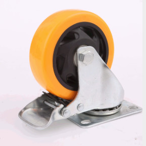 Buy 4 Inch Locking Casters Urethane Casters With Brake Galvanized Zinc at wholesale prices